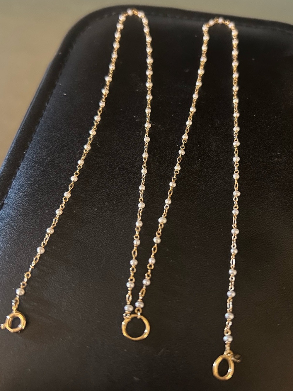 Gold Beaded Station Necklace - Classic Women’s Chain